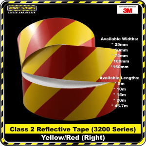 3M Yellow/Red Class 2 (3200 Series) Reflective Tape – RIGHT