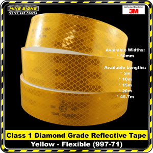 3M Yellow (997-71) Diamond Grade Class 1 Flexible Reflective Tape